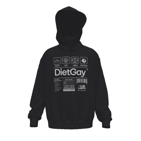 DietGay®️ Print Unisex Drop Shoulder Oversized Hoodie